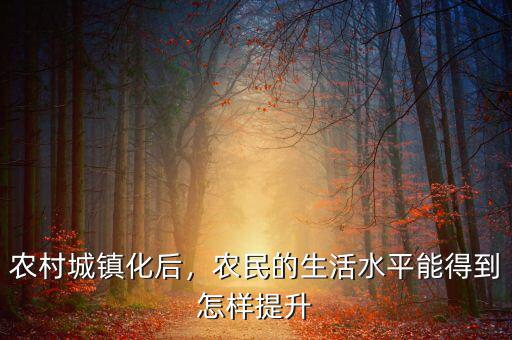 農村城鎮(zhèn)化后，農民的生活水平能得到怎樣提升
