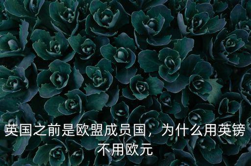 英國之前是歐盟成員國，為什么用英鎊不用歐元