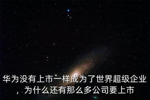 華為沒有上市一樣成為了世界超級(jí)企業(yè)，為什么還有那么多公司要上市