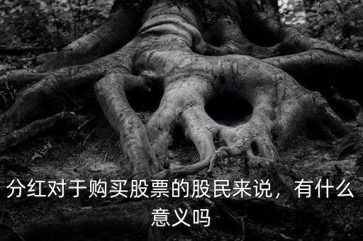分紅對(duì)于購(gòu)買(mǎi)股票的股民來(lái)說(shuō)，有什么意義嗎