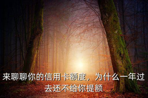 來(lái)聊聊你的信用卡額度，為什么一年過(guò)去還不給你提額