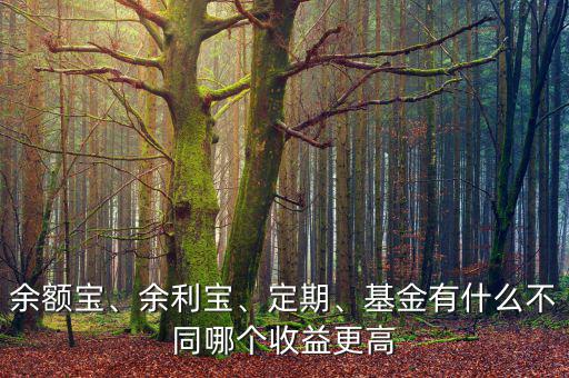 余額寶、余利寶、定期、基金有什么不同哪個收益更高