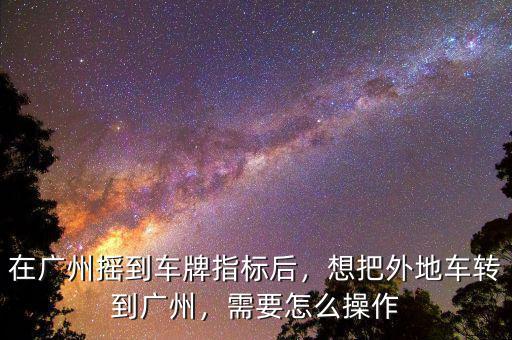廣州怎么搖號(hào)買(mǎi)車(chē),需要怎么操作