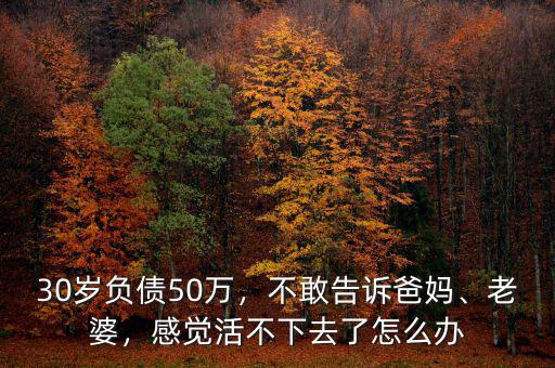 30歲負(fù)債50萬(wàn)，不敢告訴爸媽、老婆，感覺(jué)活不下去了怎么辦