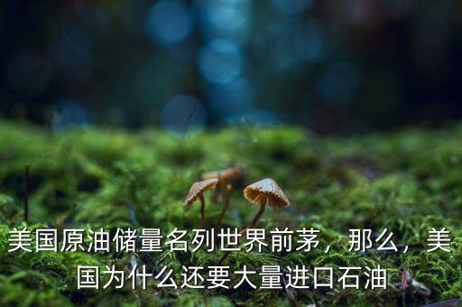 美國(guó)原油儲(chǔ)量名列世界前茅，那么，美國(guó)為什么還要大量進(jìn)口石油