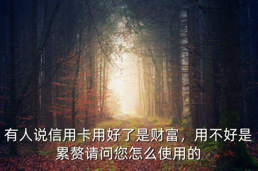 有人說信用卡用好了是財富，用不好是累贅請問您怎么使用的