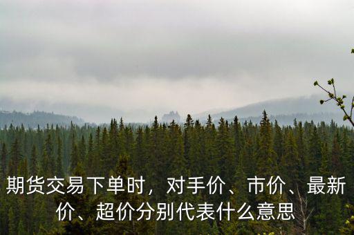 交易對價(jià)什么意思,期貨交易下單時(shí)