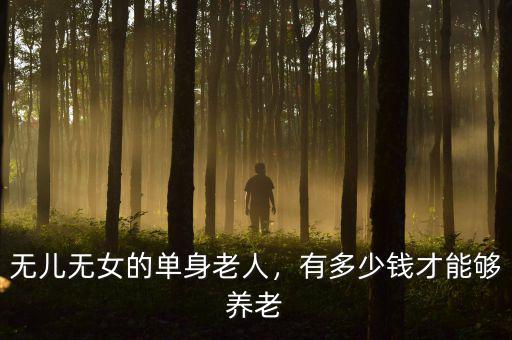 無兒無女的單身老人，有多少錢才能夠養(yǎng)老