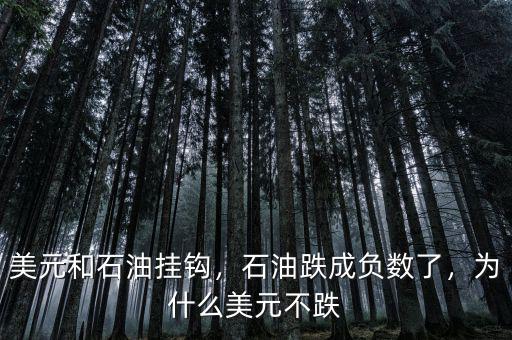 美元和石油掛鉤，石油跌成負數(shù)了，為什么美元不跌