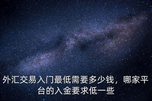 外匯交易入門最低需要多少錢，哪家平臺的入金要求低一些
