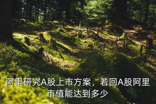 阿里研究A股上市方案，若回A股阿里市值能達到多少