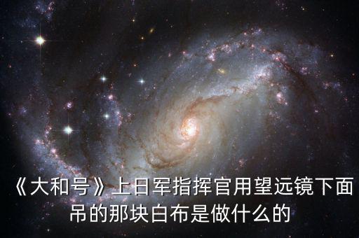 《大和號(hào)》上日軍指揮官用望遠(yuǎn)鏡下面吊的那塊白布是做什么的