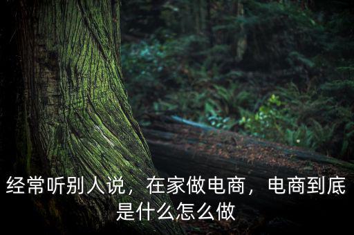 經(jīng)常聽別人說，在家做電商，電商到底是什么怎么做