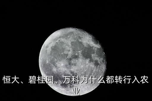 恒大、碧桂園、萬科為什么都轉(zhuǎn)行入農(nóng)業(yè)