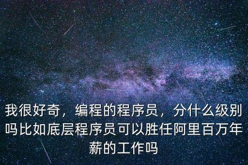 我很好奇，編程的程序員，分什么級(jí)別嗎比如底層程序員可以勝任阿里百萬年薪的工作嗎