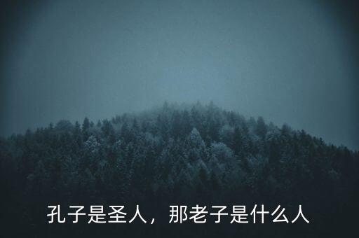 孔子是圣人，那老子是什么人