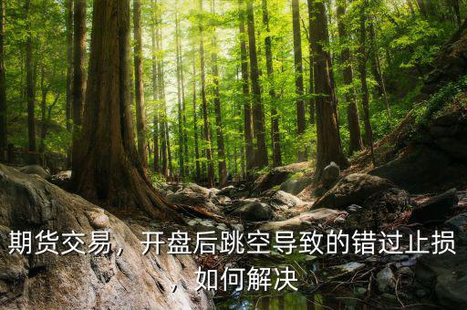 期貨交易，開盤后跳空導(dǎo)致的錯(cuò)過止損，如何解決