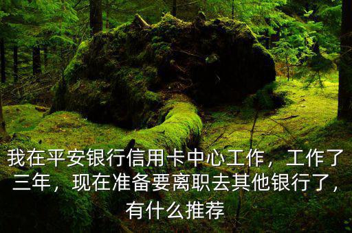 我在平安銀行信用卡中心工作，工作了三年，現(xiàn)在準備要離職去其他銀行了，有什么推薦