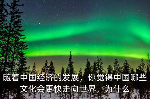 隨著中國(guó)經(jīng)濟(jì)的發(fā)展，你覺(jué)得中國(guó)哪些文化會(huì)更快走向世界，為什么