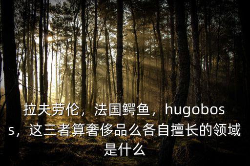 拉夫勞倫，法國鱷魚，hugoboss，這三者算奢侈品么各自擅長的領域是什么