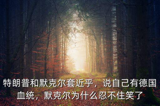 特朗普和默克爾套近乎，說自己有德國血統(tǒng)，默克爾為什么忍不住笑了