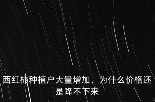 西紅柿種植戶大量增加，為什么價(jià)格還是降不下來(lái)