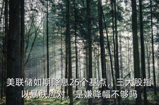 美聯(lián)儲如期降息25個基點(diǎn)，三大股指以暴跌應(yīng)對，是嫌降幅不夠嗎