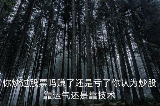 你炒過股票嗎賺了還是虧了你認(rèn)為炒股靠運氣還是靠技術(shù)