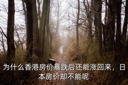 為什么香港房價暴跌后還能漲回來，日本房價卻不能呢