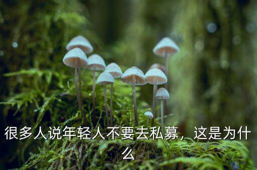 很多人說年輕人不要去私募，這是為什么
