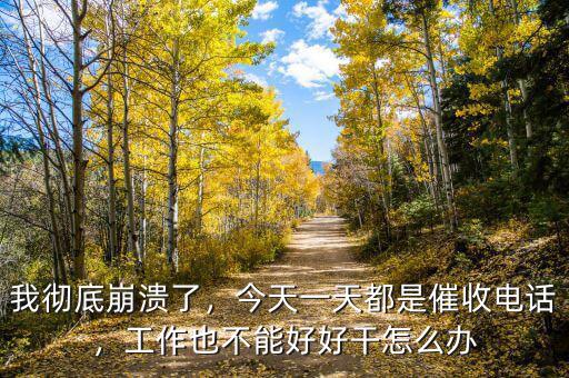 我徹底崩潰了，今天一天都是催收電話，工作也不能好好干怎么辦