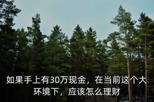 如果手上有30萬現(xiàn)金，在當(dāng)前這個(gè)大環(huán)境下，應(yīng)該怎么理財(cái)