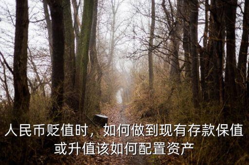 人民幣貶值時，如何做到現(xiàn)有存款保值或升值該如何配置資產(chǎn)