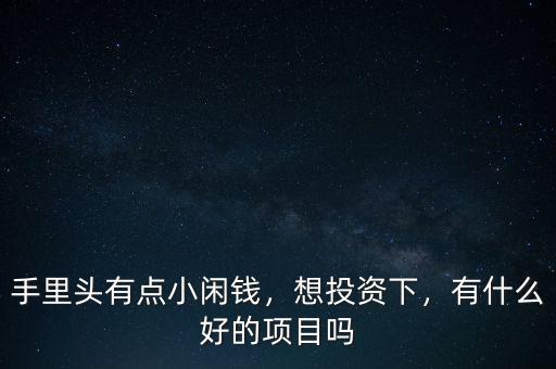 手里頭有點小閑錢，想投資下，有什么好的項目嗎