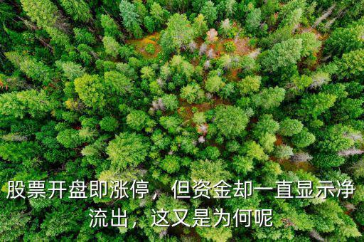 股票開盤即漲停，但資金卻一直顯示凈流出，這又是為何呢