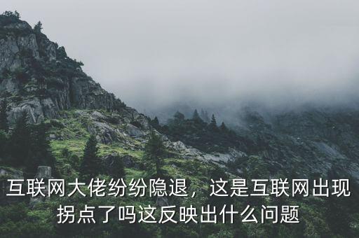 互聯(lián)網(wǎng)大佬紛紛隱退，這是互聯(lián)網(wǎng)出現(xiàn)拐點(diǎn)了嗎這反映出什么問題