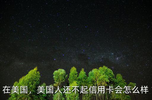 在美國，美國人還不起信用卡會怎么樣