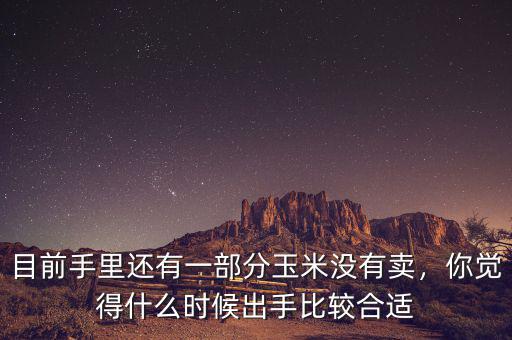 目前手里還有一部分玉米沒有賣，你覺得什么時候出手比較合適