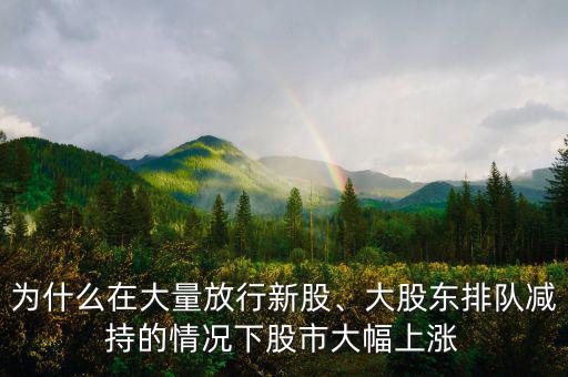 為什么在大量放行新股、大股東排隊減持的情況下股市大幅上漲