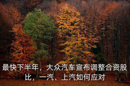 最快下半年，大眾汽車宣布調(diào)整合資股比，一汽、上汽如何應(yīng)對(duì)