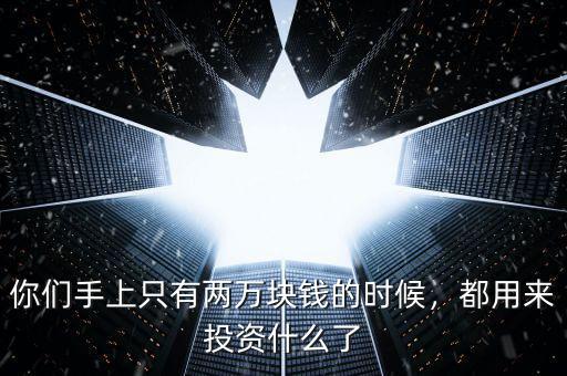 你們手上只有兩萬塊錢的時候，都用來投資什么了