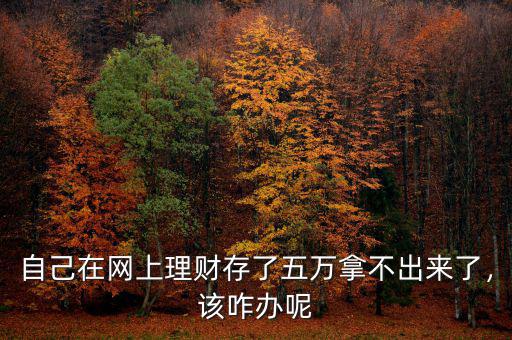 自己在網(wǎng)上理財存了五萬拿不出來了，該咋辦呢