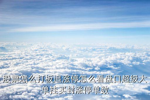 股票怎么打板追漲停怎么看盤(pán)口超級(jí)大單掛買(mǎi)封漲停單數(shù)