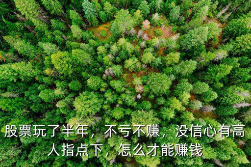 股票玩了半年，不虧不賺，沒信心有高人指點(diǎn)下，怎么才能賺錢