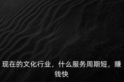 現(xiàn)在的文化行業(yè)，什么服務(wù)周期短，賺錢快