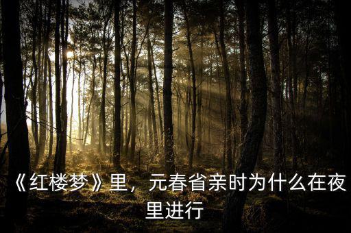 《紅樓夢》里，元春省親時為什么在夜里進(jìn)行