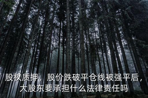 股權(quán)質(zhì)押，股價跌破平倉線被強(qiáng)平后，大股東要承擔(dān)什么法律責(zé)任嗎