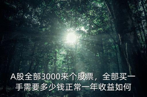 A股全部3000來個(gè)股票，全部買一手需要多少錢正常一年收益如何