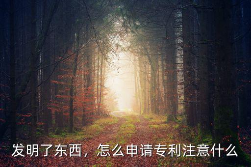 發(fā)明了東西，怎么申請專利注意什么