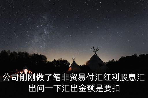 公司剛剛做了筆非貿易付匯紅利股息匯出問一下匯出金額是要扣